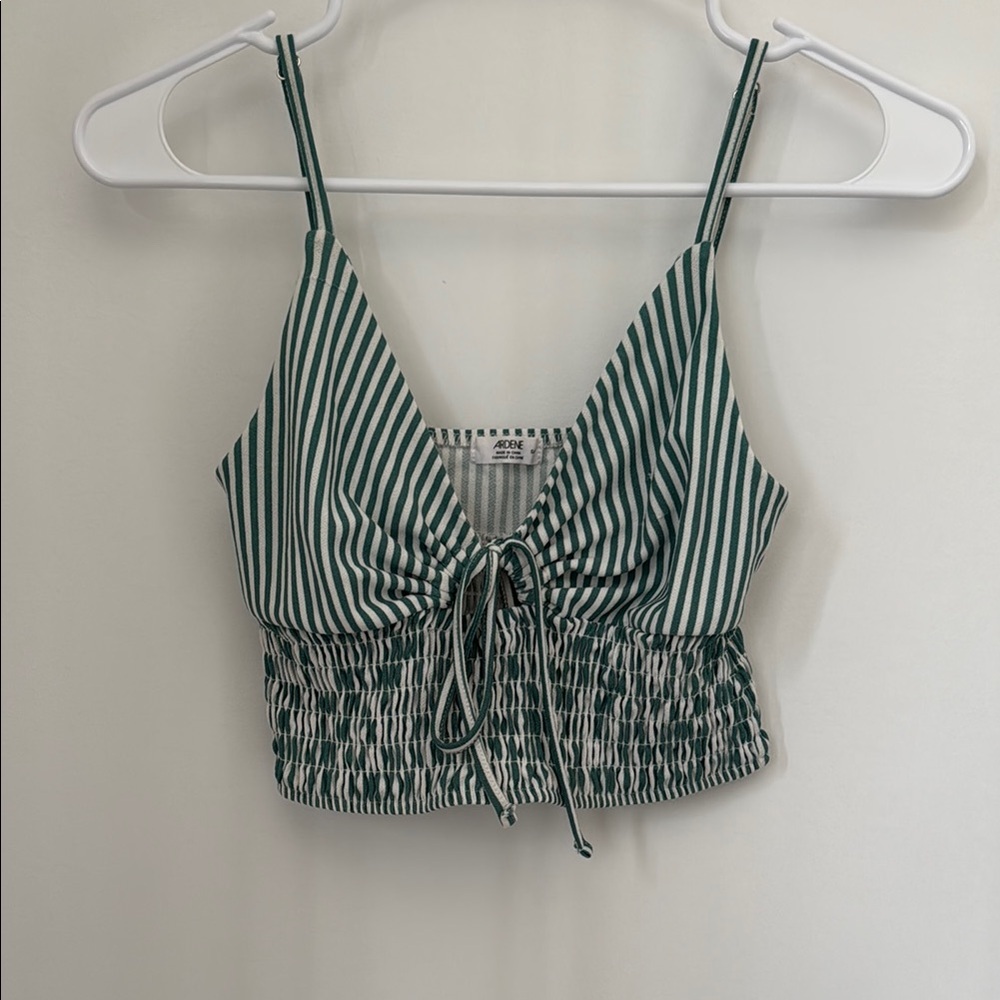 Striped Green Crop Top